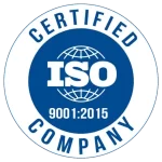 ISO 9001:2015 certification logo representing quality-certified manufacturing units of RYZEAL Sourcing, an apparel manufacturing and sourcing company in Bangladesh.
